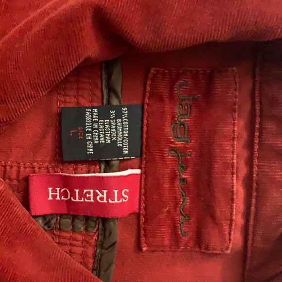 Red corduroy jacket . Jag jeans . Large stretch . Cotton - Picture 2 of 3